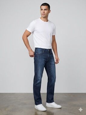 PAIGE Dark Indigo Doheny Straight Jeans